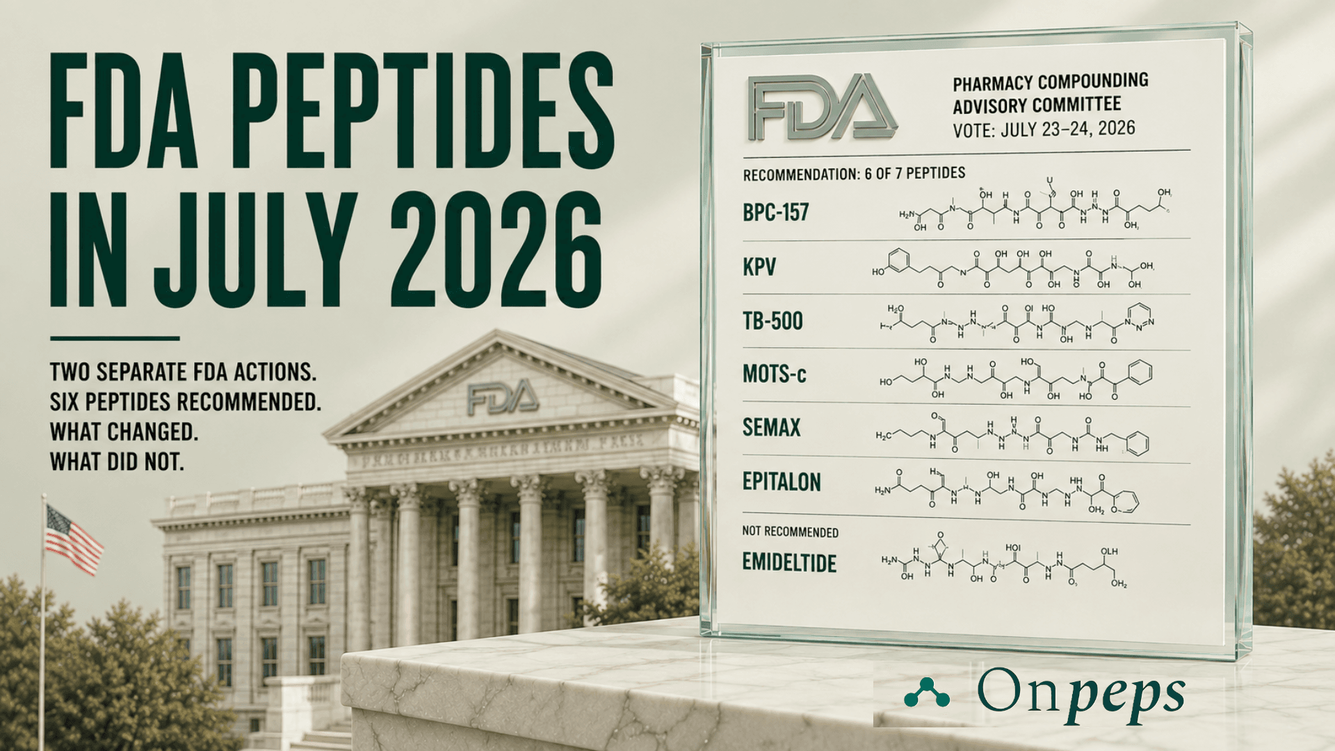 FDA rulings on Peptides in July 2026