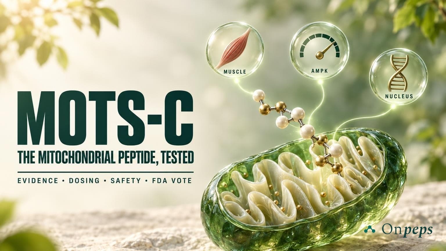 MOTS-c: The Mitochondrial Peptide, Tested — Evidence · Dosing · Safety · FDA Vote — by ONPEPS.COM